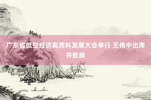 广东省低空经济高质料发展大会举行 王伟中出席并致辞