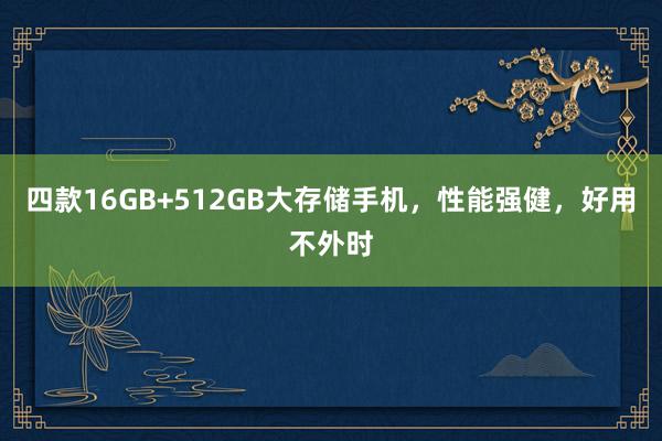 四款16GB+512GB大存储手机，性能强健，好用不外时